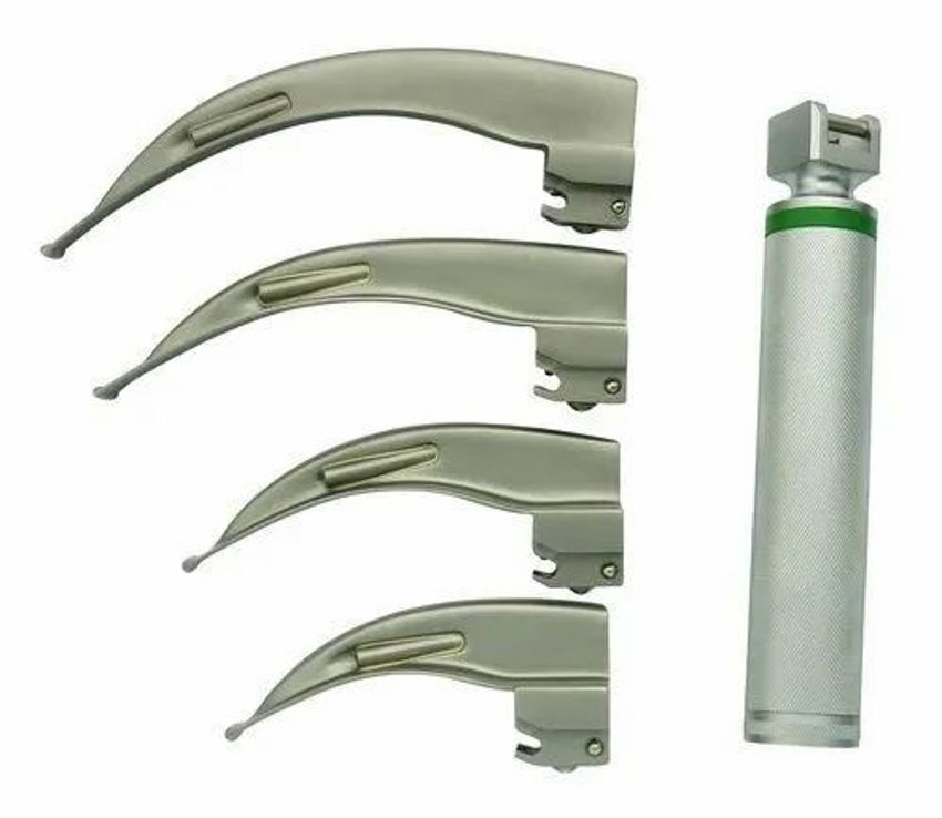 Green Channel Fiber Optic Laryngoscope Blades