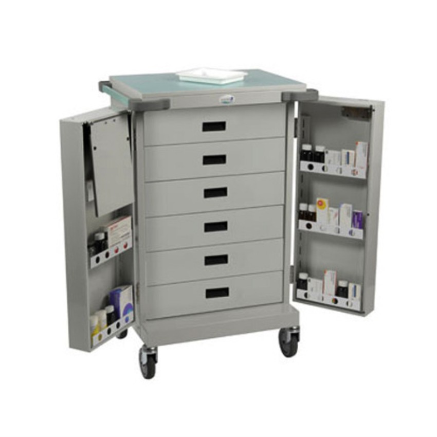 Grey Hospital Drug Trolley, Mild Steel