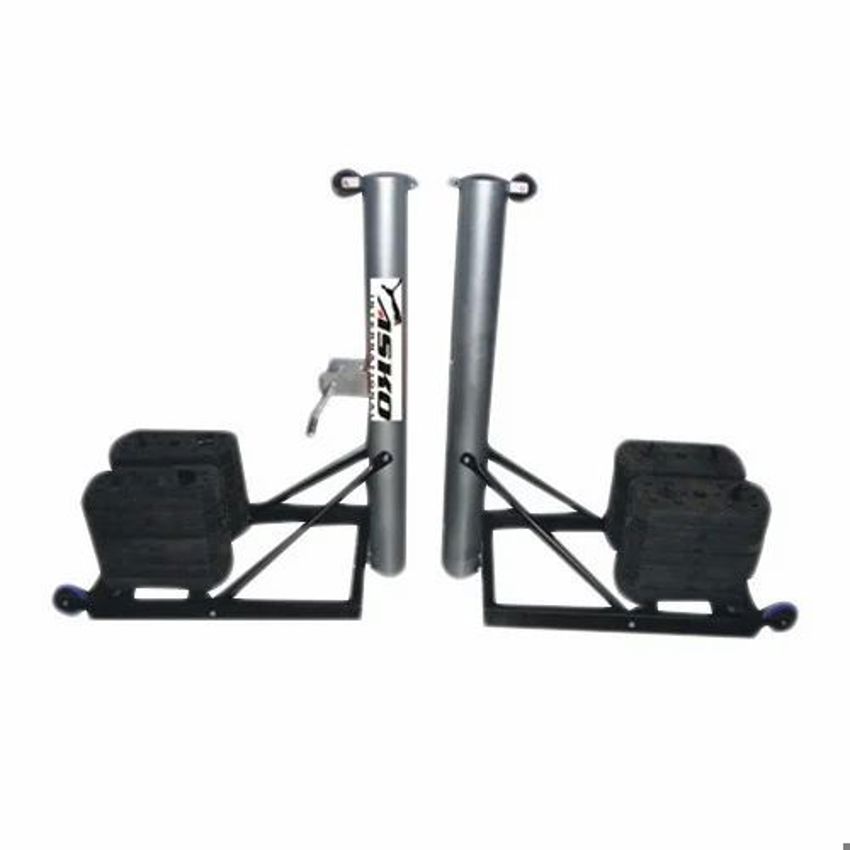 Portable Grey Iron Badminton Post with Ratchet