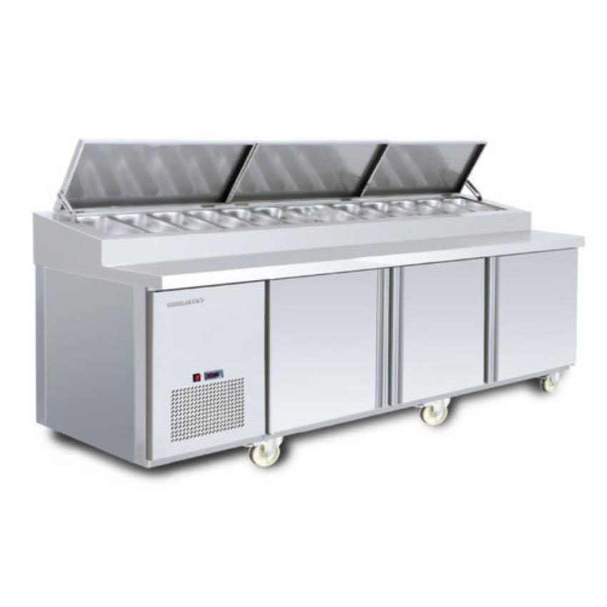 Grey Stainless Steel Pizza Counter Chiller
