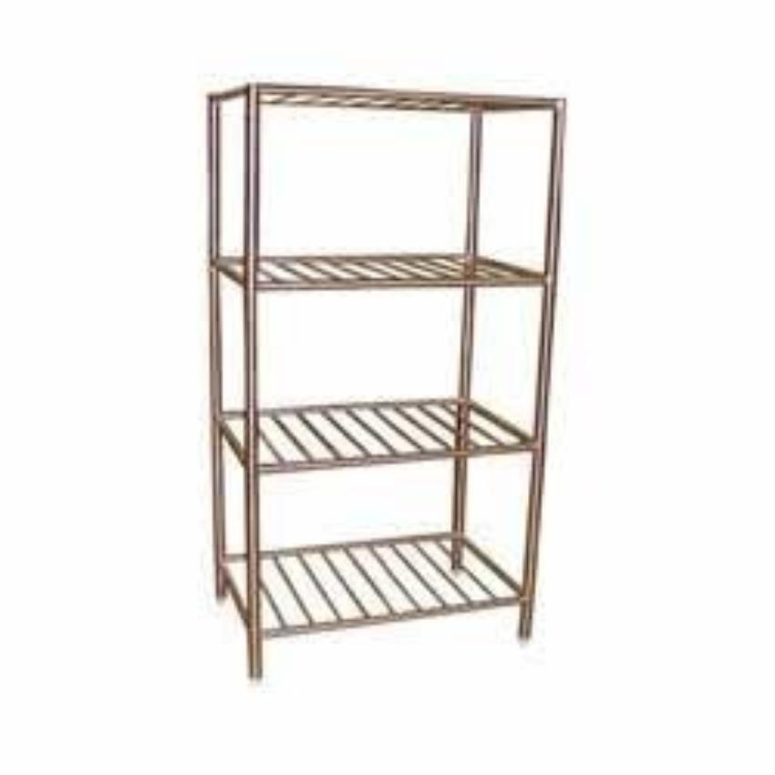 Grey Stainless Steel Pot Rack Equipment, 4 Shelves