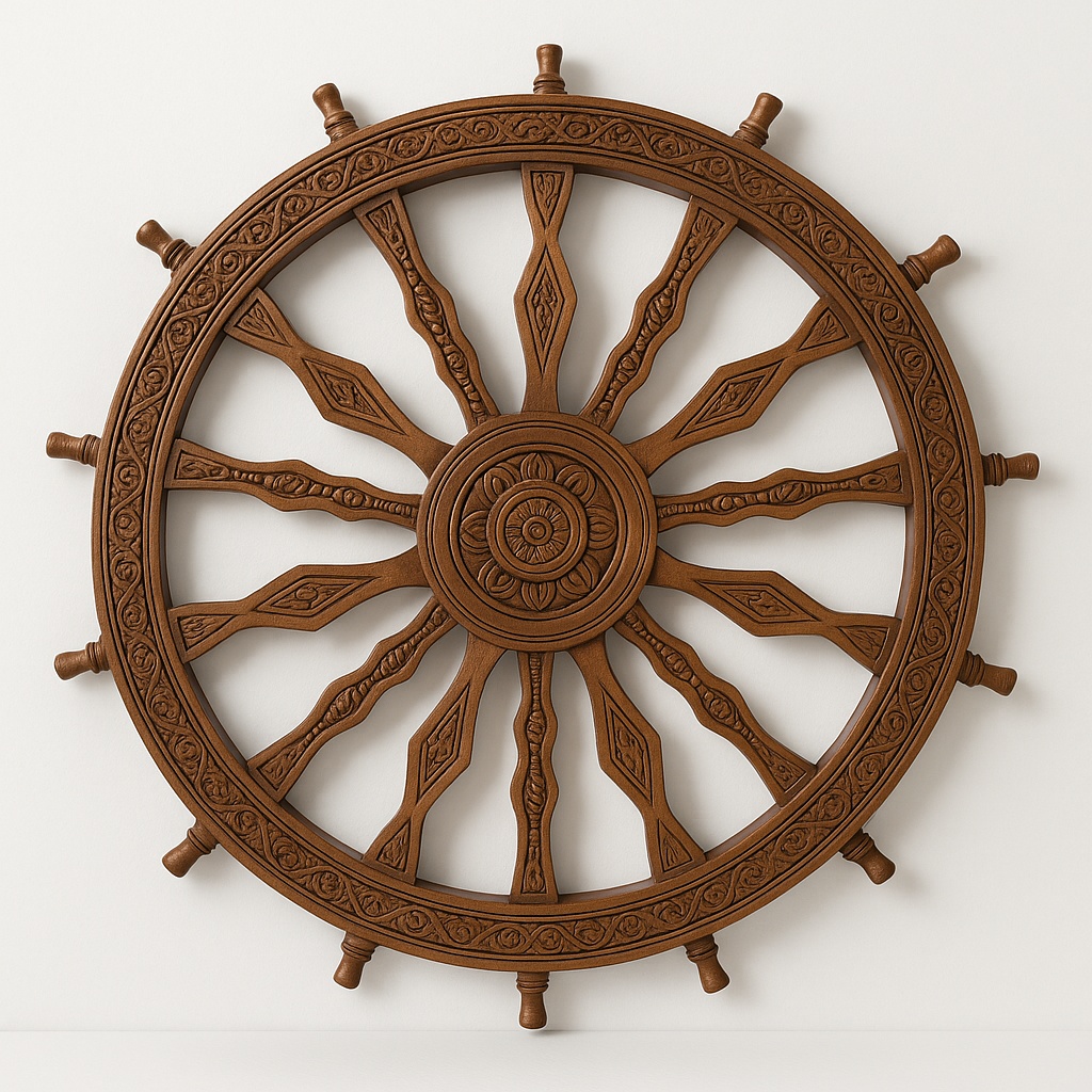 Handicraft Wooden Wheel Wall Hanging, Size 2x2