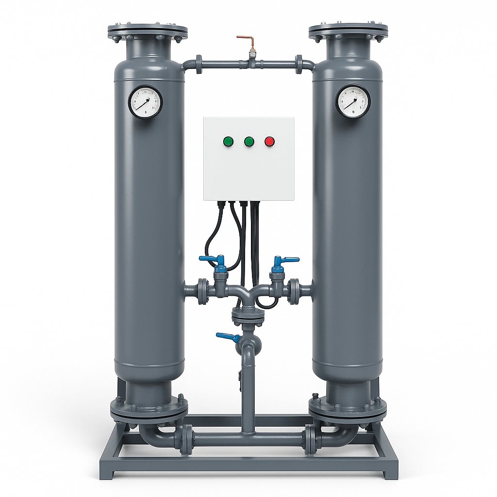 Automatic Heatless Desiccant Air Dryer, 200 CFM