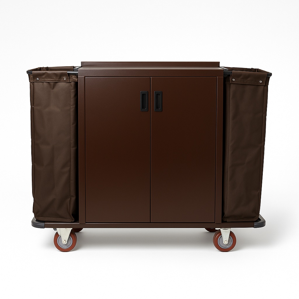 MS Powder Coated Hotel Housekeeping Cart