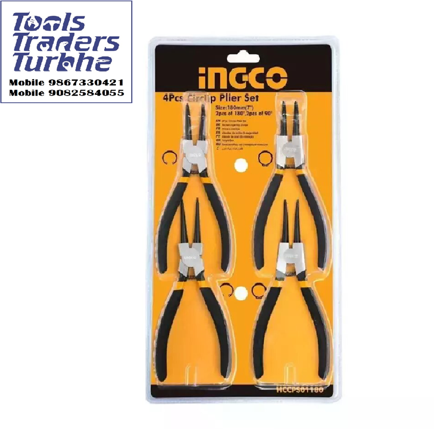 Ingco 4 Pc Carbon Steel Circlip Pliers