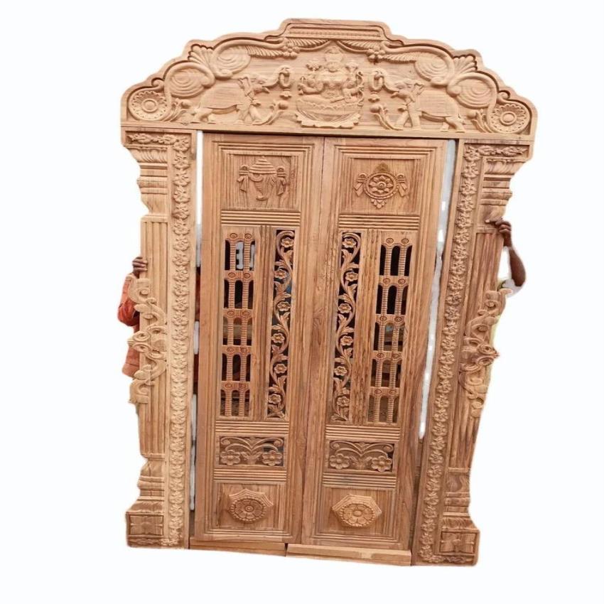 Interior Modern Wooden Pooja Room Door