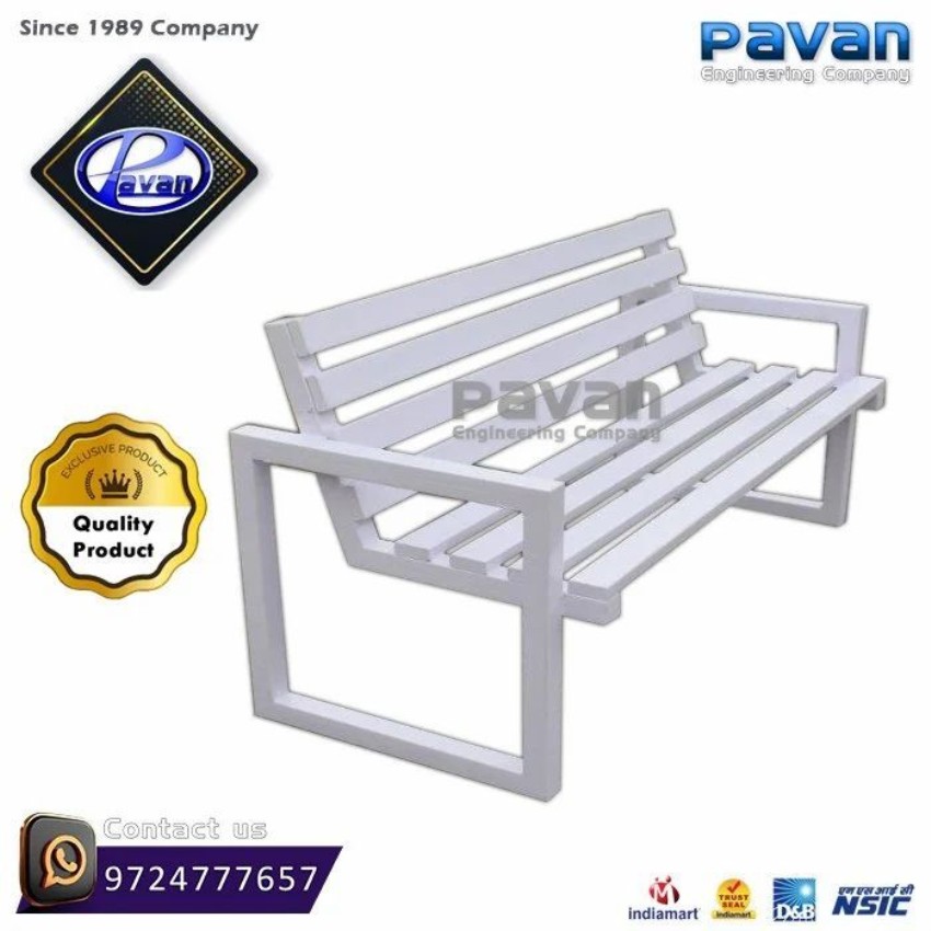 Iron Modern Outdoor Garden Seating Bench, 2 Person