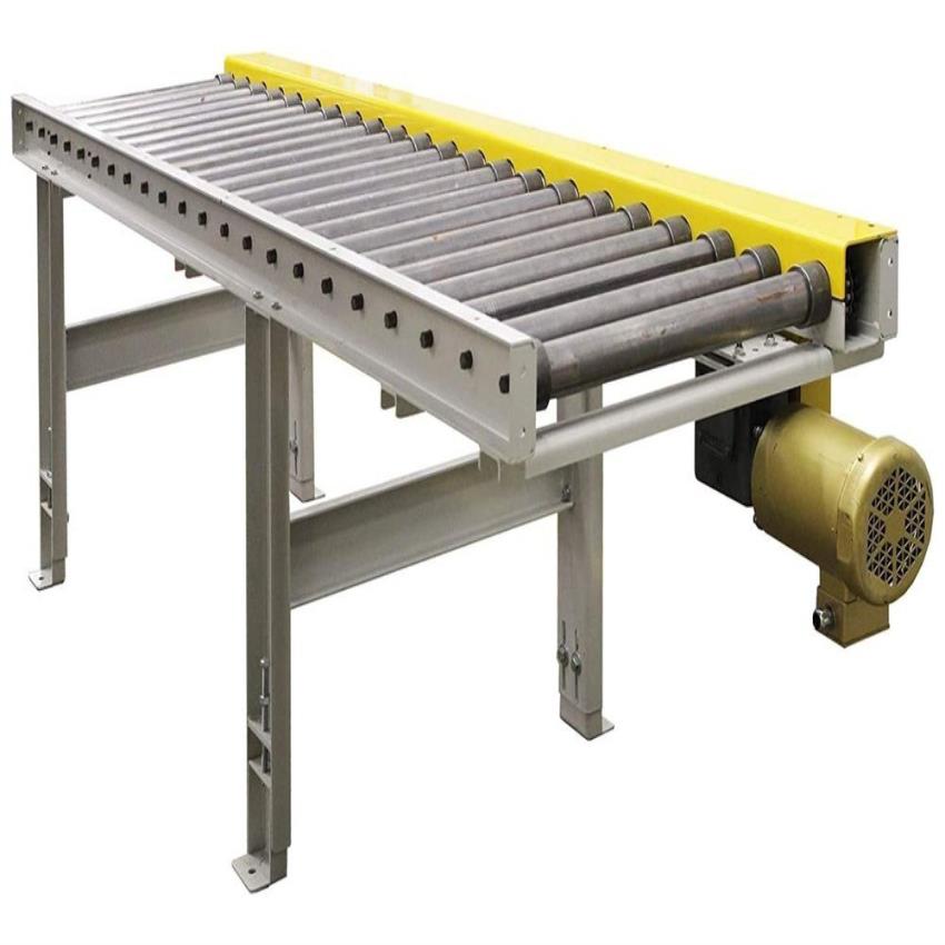 Jyot Mild Steel Motorized Roller Belt Conveyor, 200 kg/Feet Capacity, 60 mm Roller Diameter