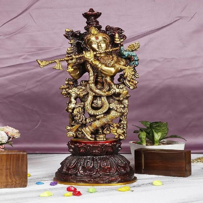 Krishna Brass God Sculpture