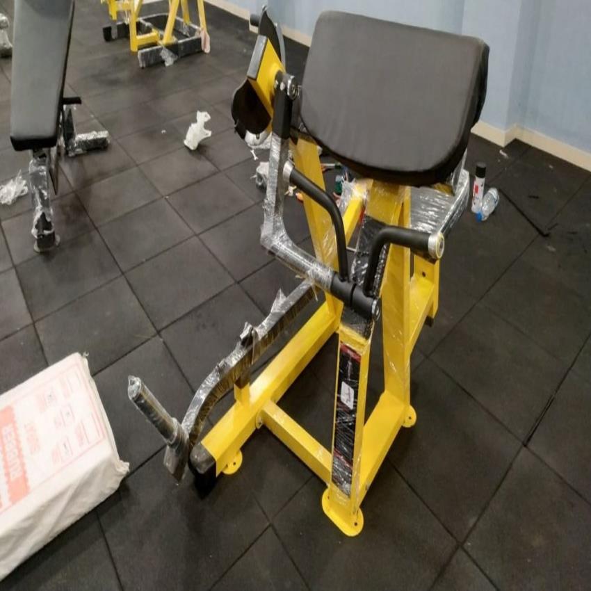 Leather and Mild Steel Polished Preacher Curl Bench