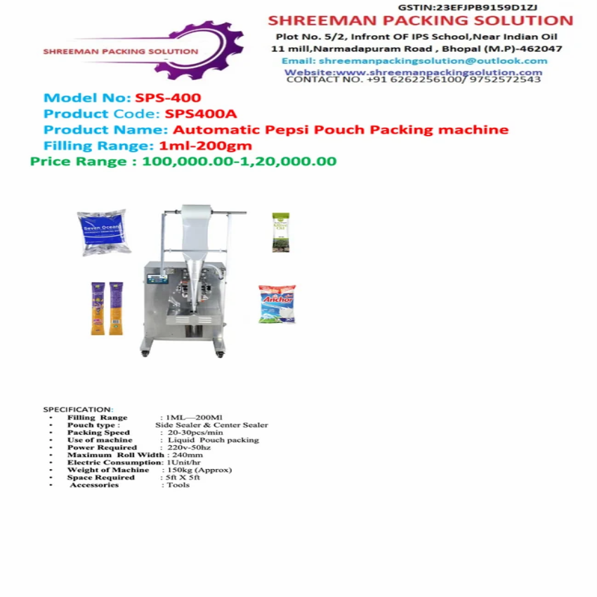 Electric Liquid Pouch Pack Machine