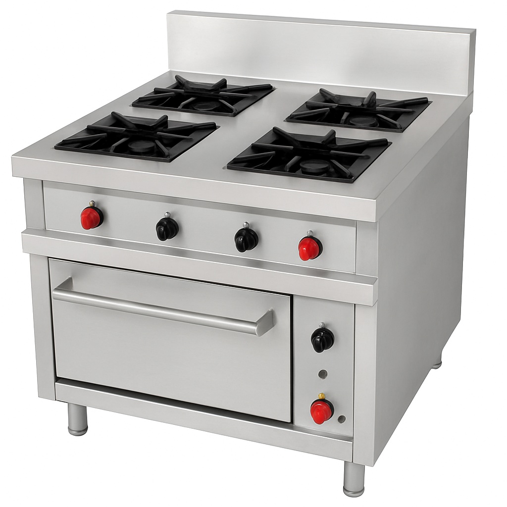 LPG Four Burner Commercial Range with Oven