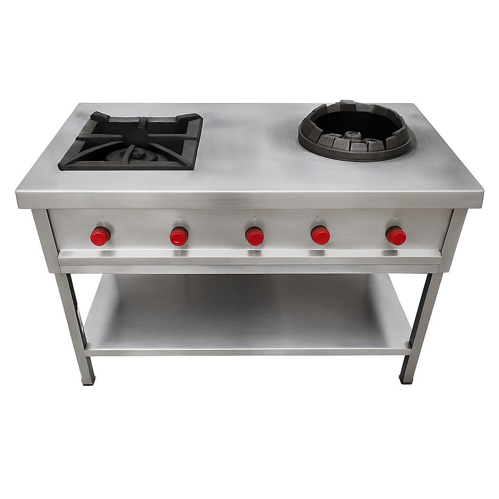 LPG SS 2-Burner Indian Chinese Range