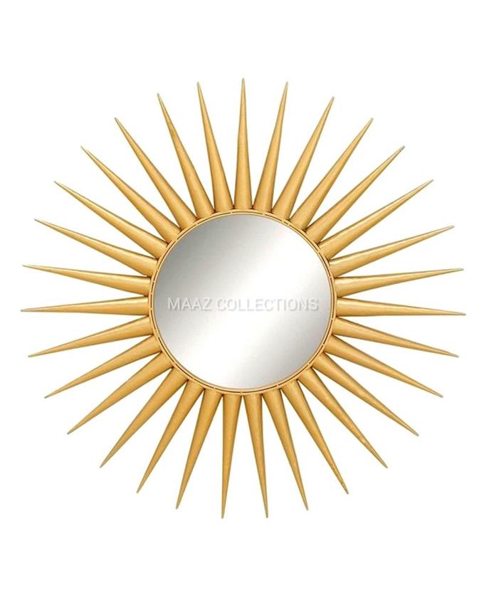 Golden Decorative Round Mirror