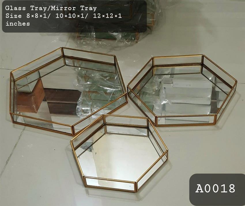Maaz Hexagonal Glass Serving Tray
