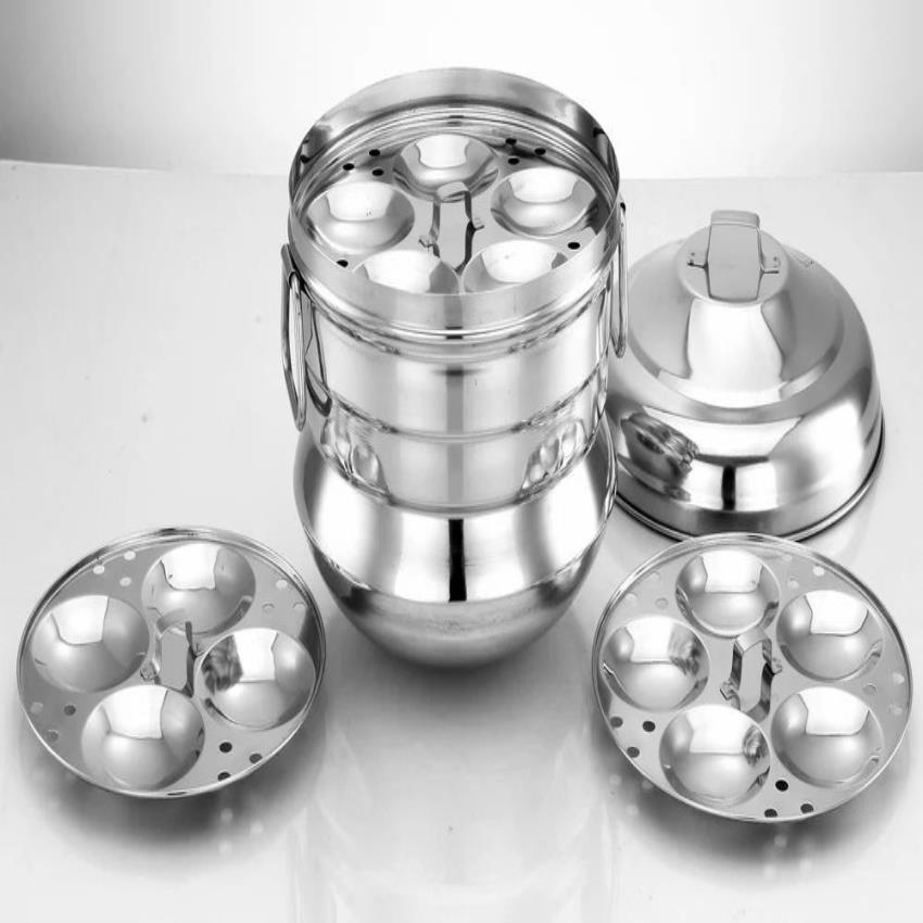 Manual Stainless Steel Idly Pot 3 Plates