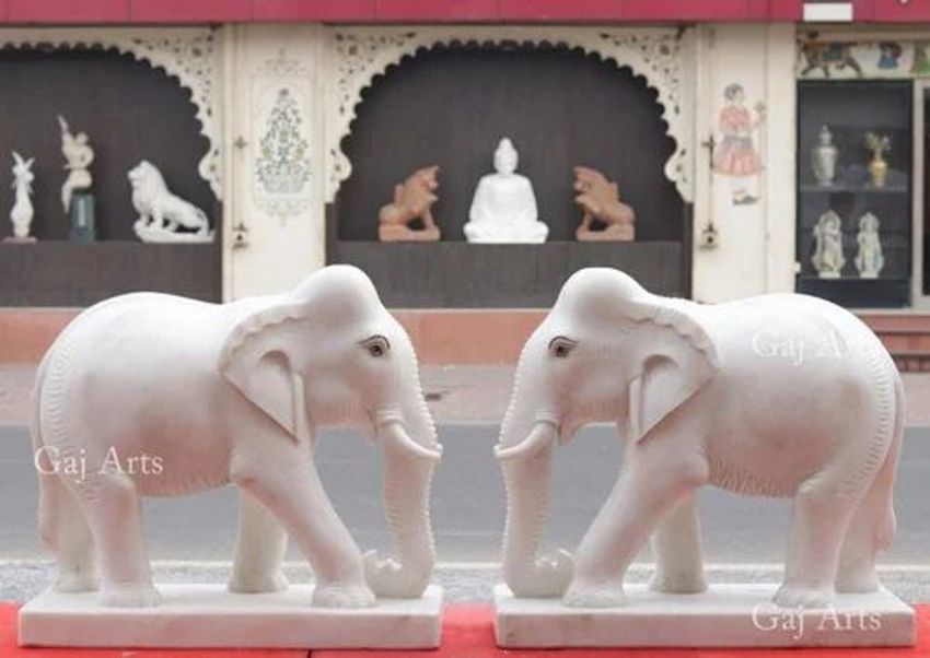 Marble Elephant Figurine