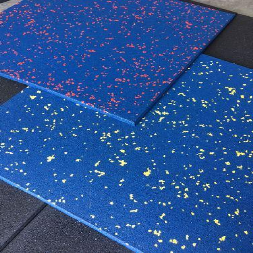 Matte Blue Rubber Gym Tiles