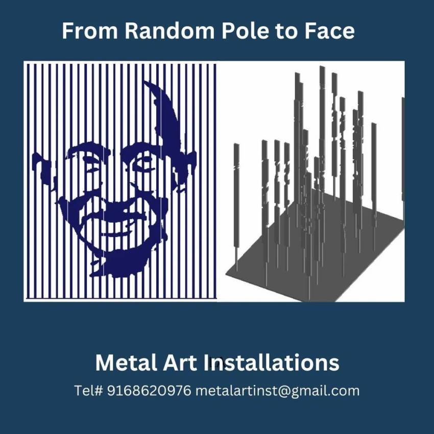 Metal Exterior Decor Sculpture, 10 Foot Size