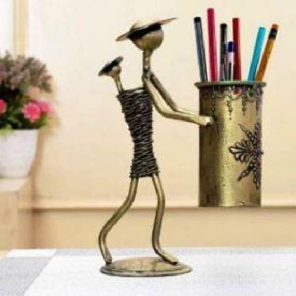 Metal Mother Baby Pen Holder