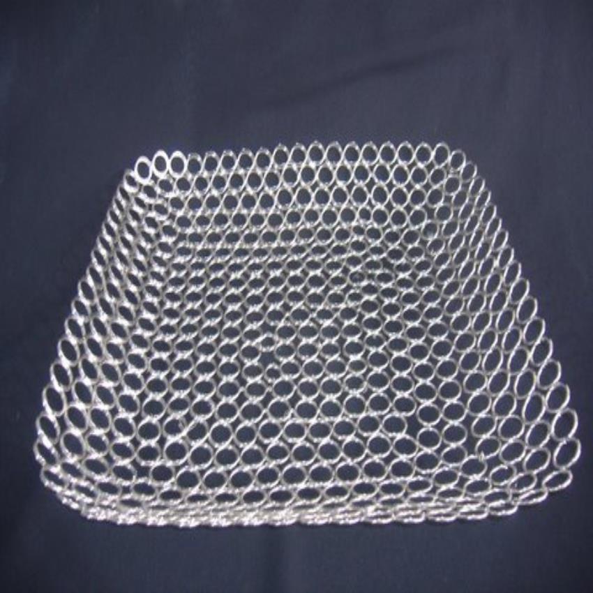 Metal Silver Netted Crystal Tray
