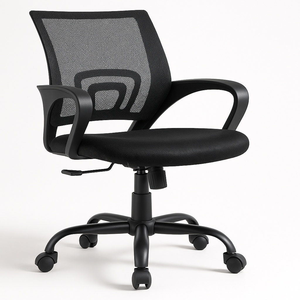 Mid Back Office SWING Chair - Fixed Arm, Black