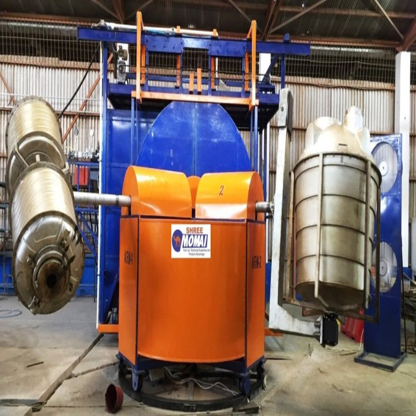 Mild Steel 3 Arm Bi-axial Rotomoulding Machine