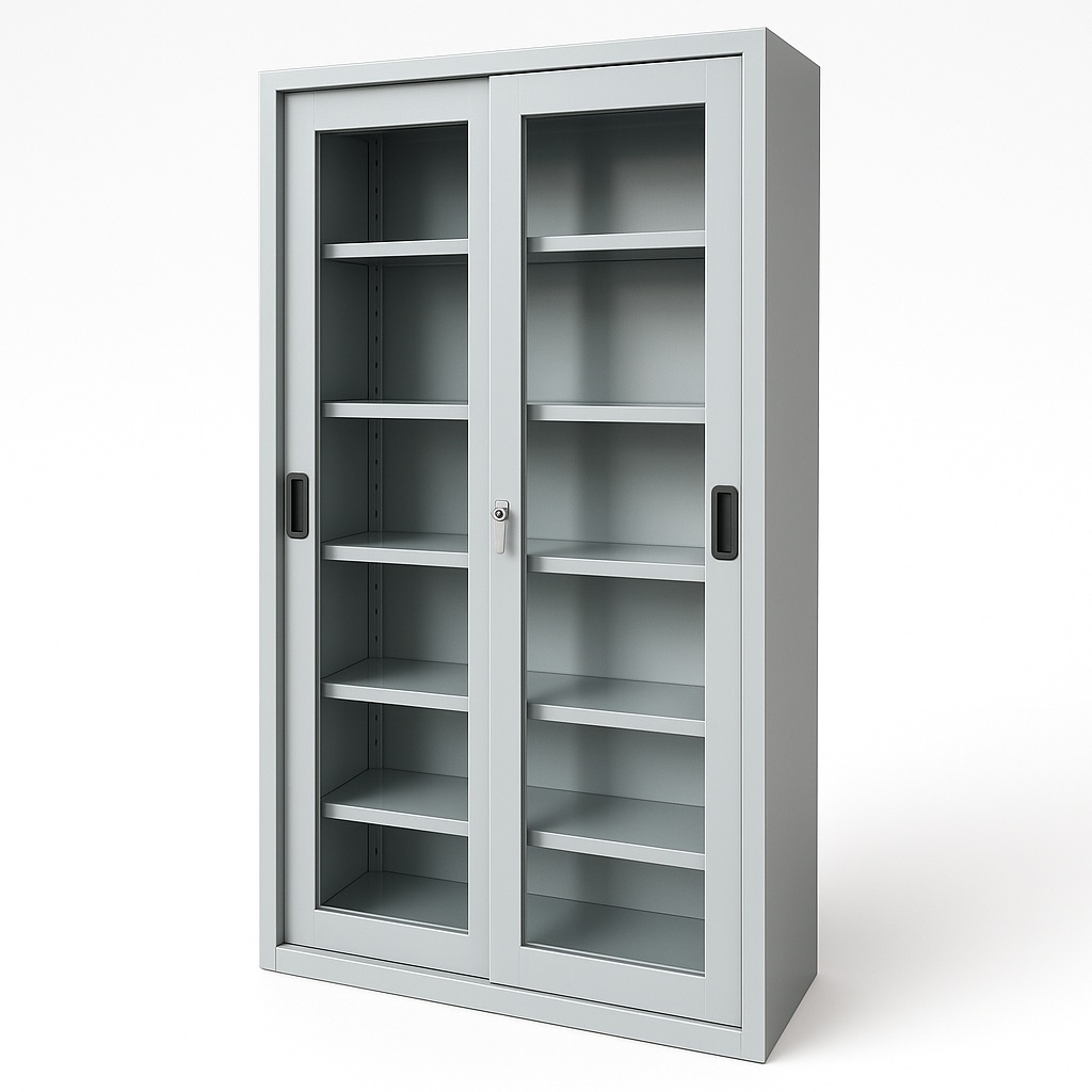 Mild Steel Glass Sliding Door Cabinet