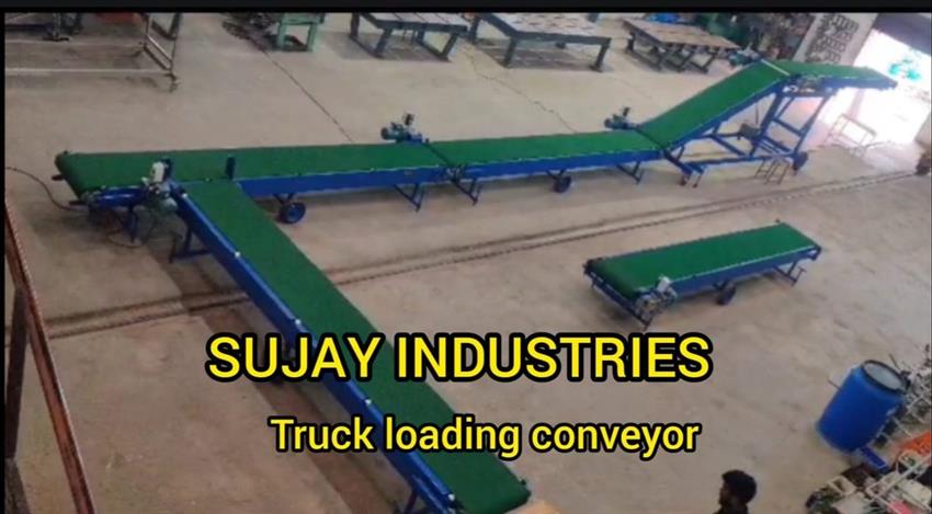 Mild Steel Belt Truck Conveyor, For Cartons & Bags