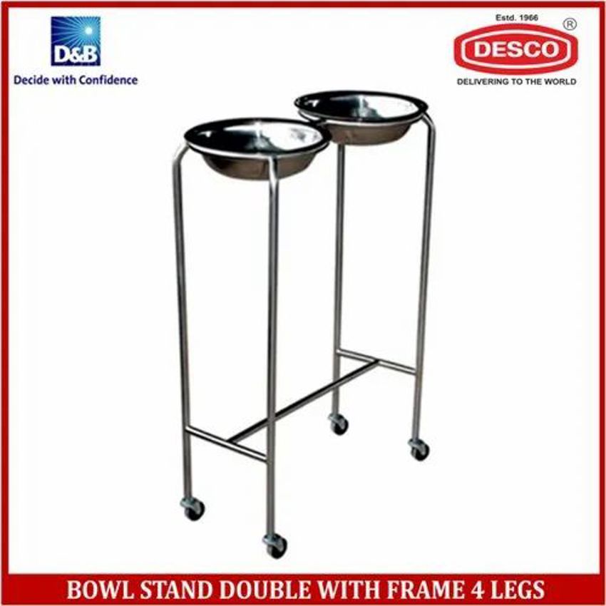 Mild Steel Double Bowl Stand with Frame