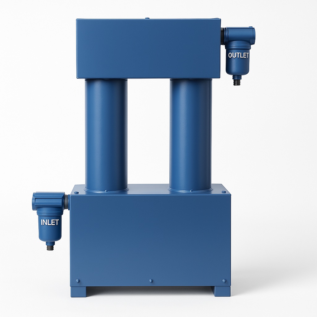 Mild Steel Compact Heatless Air Dryer, -60 C Dew Point, 50 cfm