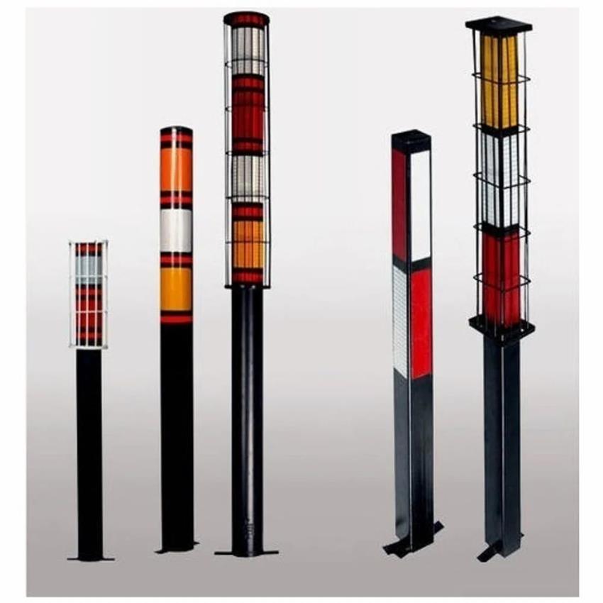 White Square Mild Steel Pipe Delineator