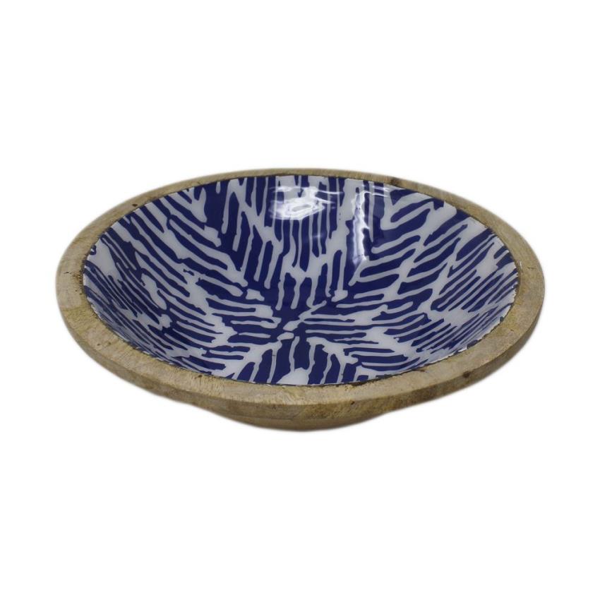 MKI Blue Meenakari Wooden Bowl