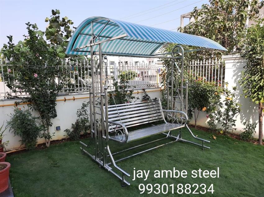 Modern Stainless Steel Garden Jhula, Family Swing
