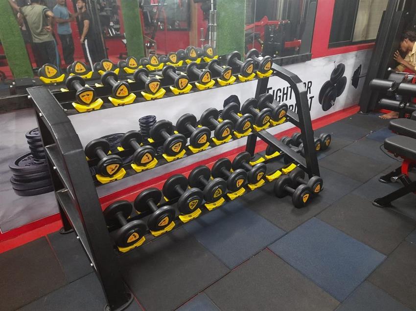 Gym Angle Frame Three Tier Rack