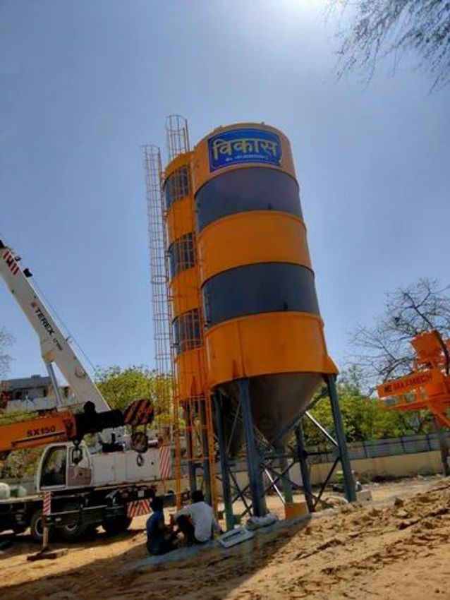 Industrial MS Round Cement Silo, 150 Ton Storage