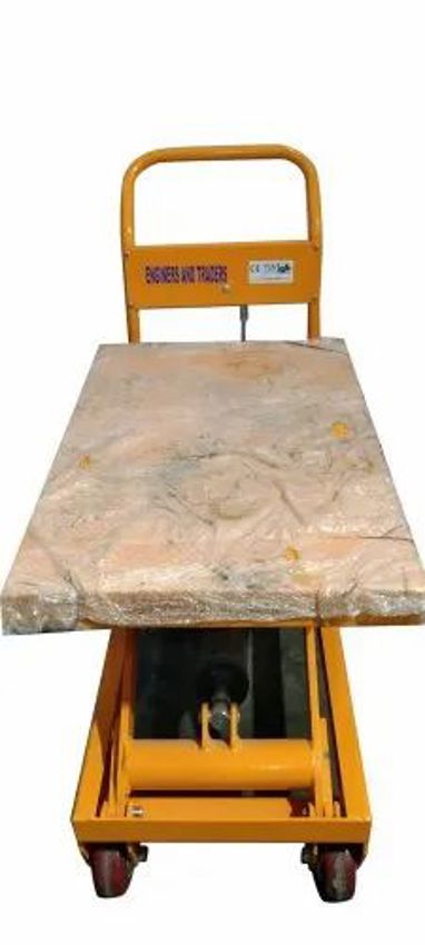 MS Yellow Hydraulic Scissor Trolley, 500Kg