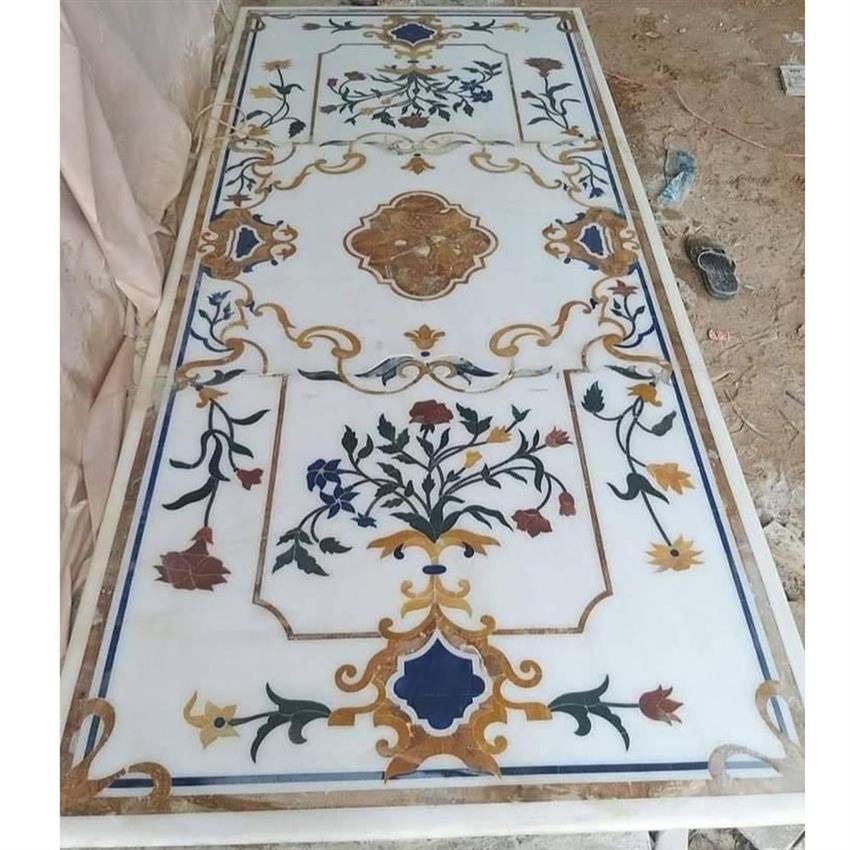 Multicolor Marble Rectangular Table Top 8 Mm