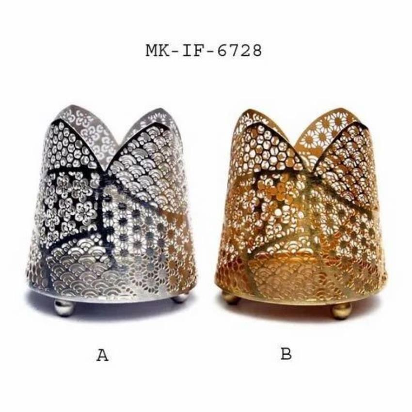 Nickel Finish Metal Votive Candle Holder