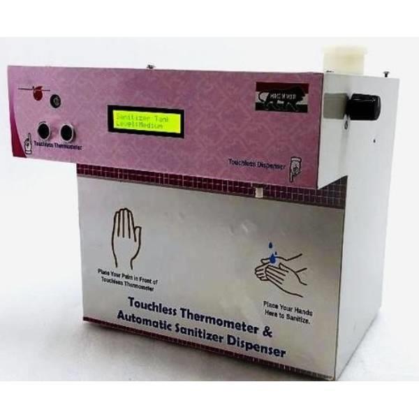 Contactless Thermometer with Auto Sanitizer Dispenser