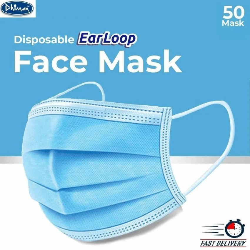 DHIMAN 3-Layer Blue Disposable Face Mask