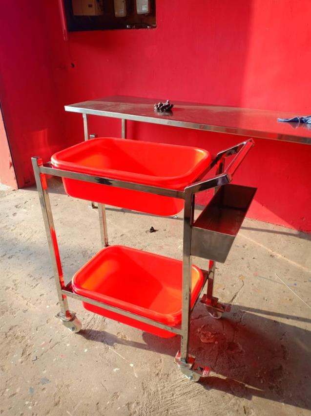 Nylon Wheel Stainless Steel Trolley