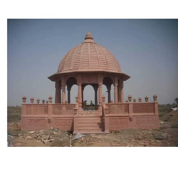 Outdoor Red Stone Temple Structure
