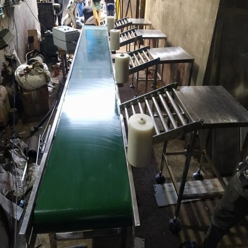 Stainless Steel Packing Conveyor, 50kg/ft Capacity