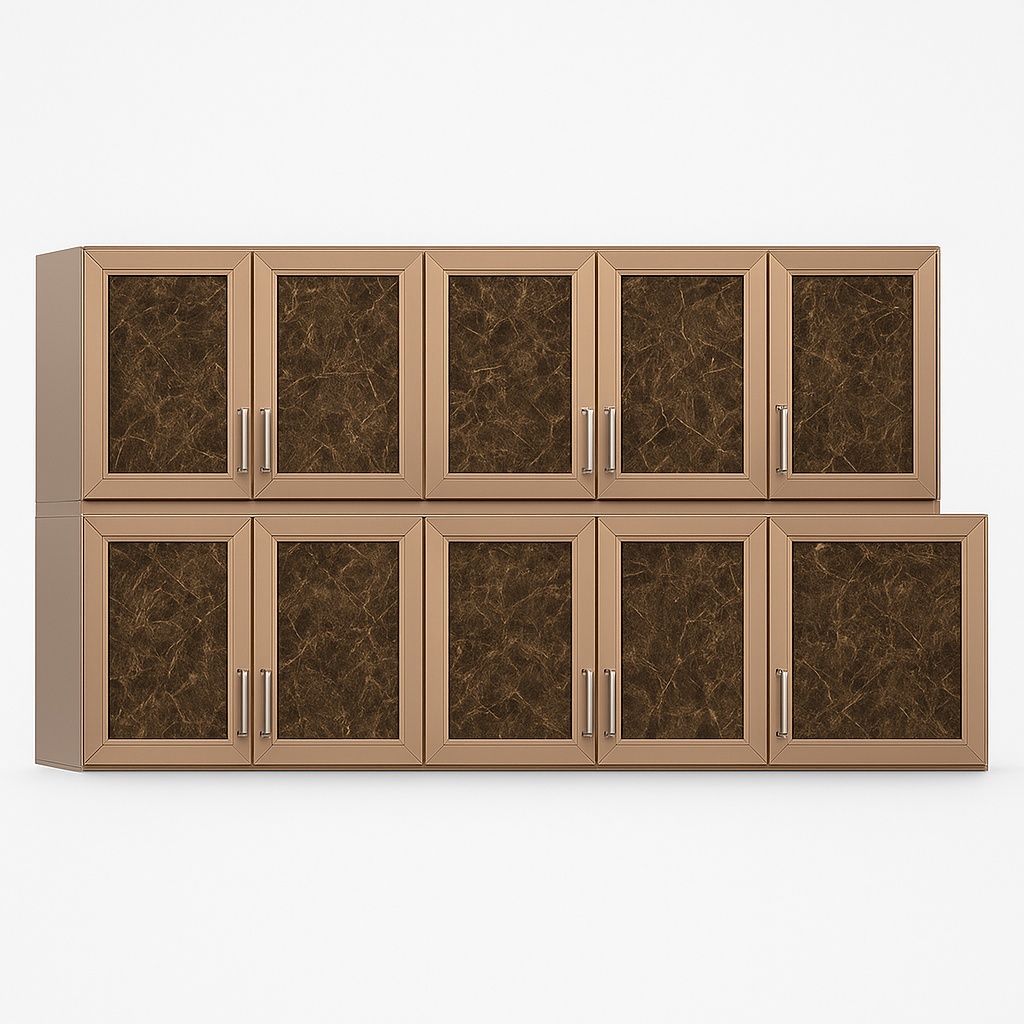 Parallel Kitchen Aluminium Cabinets 14mm Light Brown