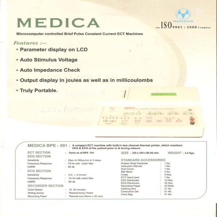 PC Based 5 Channel ECT Device for Hospitals