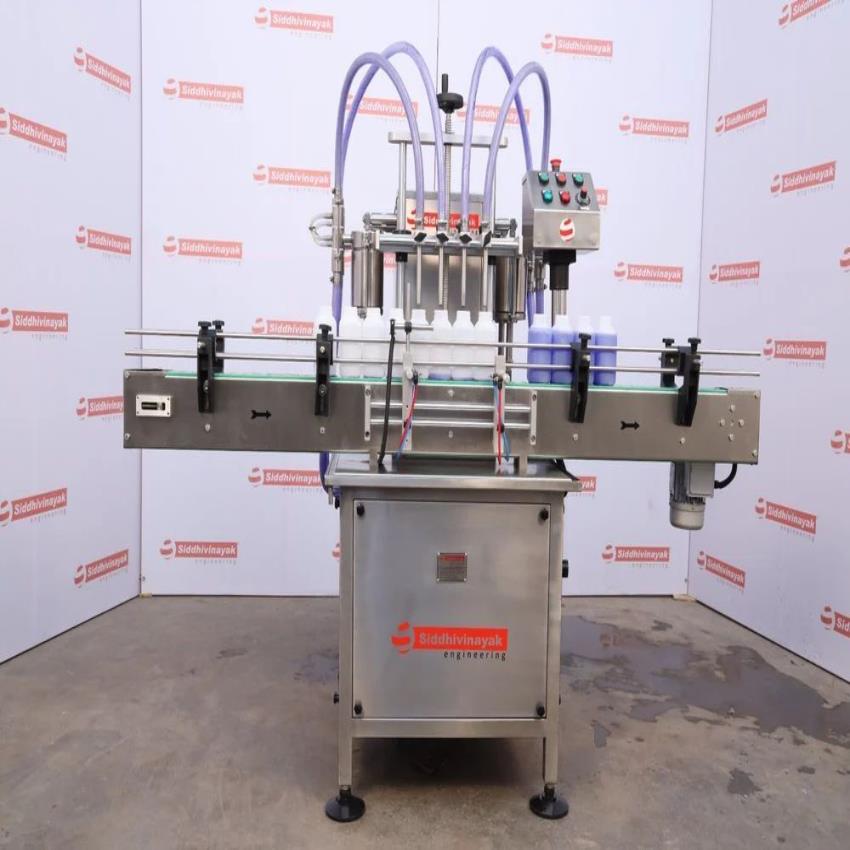 4-Head Volumetric Pesticide Liquid Filler Machine