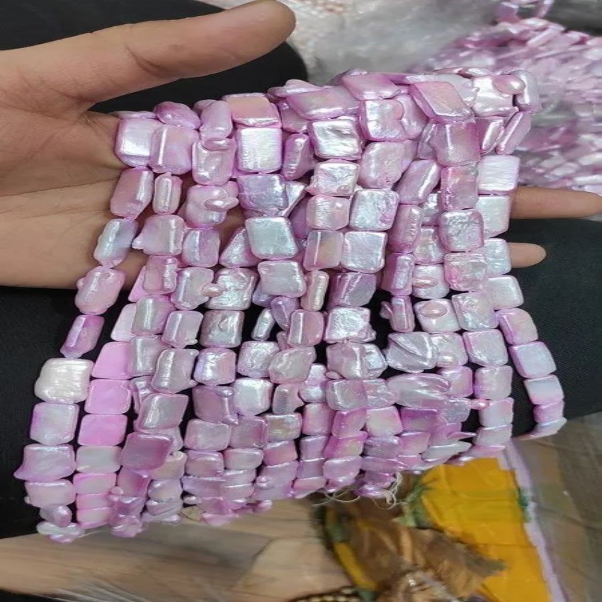 Pink Rectangular Freshwater Pearl Beads