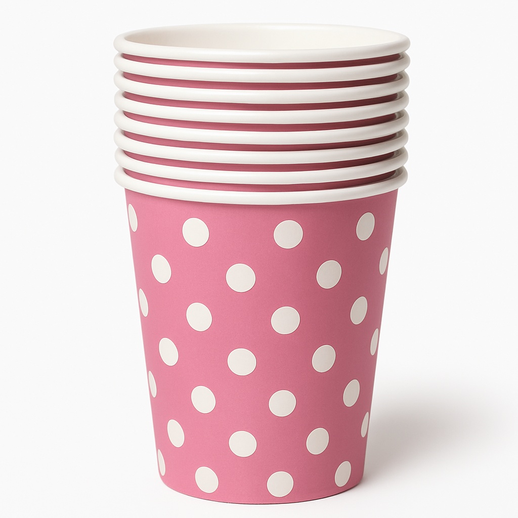 Pink White 150ml Printed Paper Cup