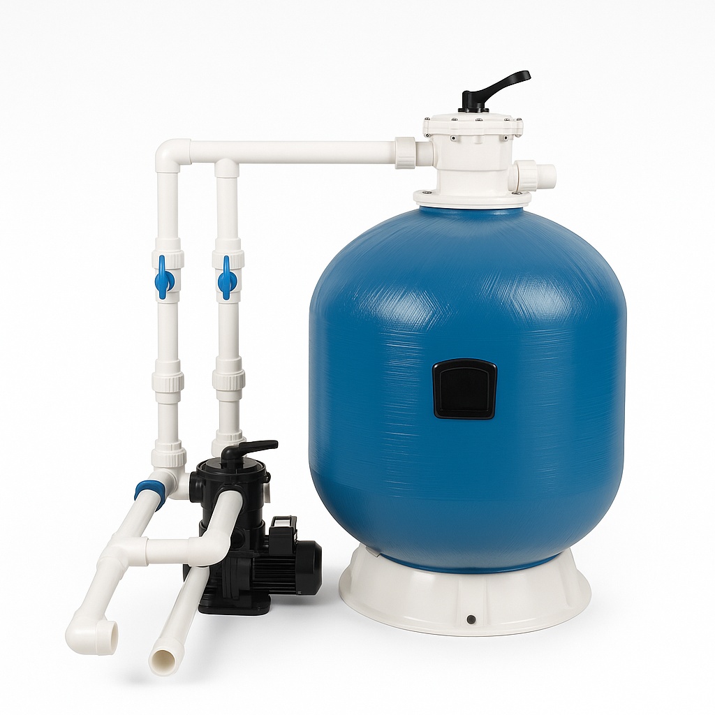 Blue Plastic Pool Heater System